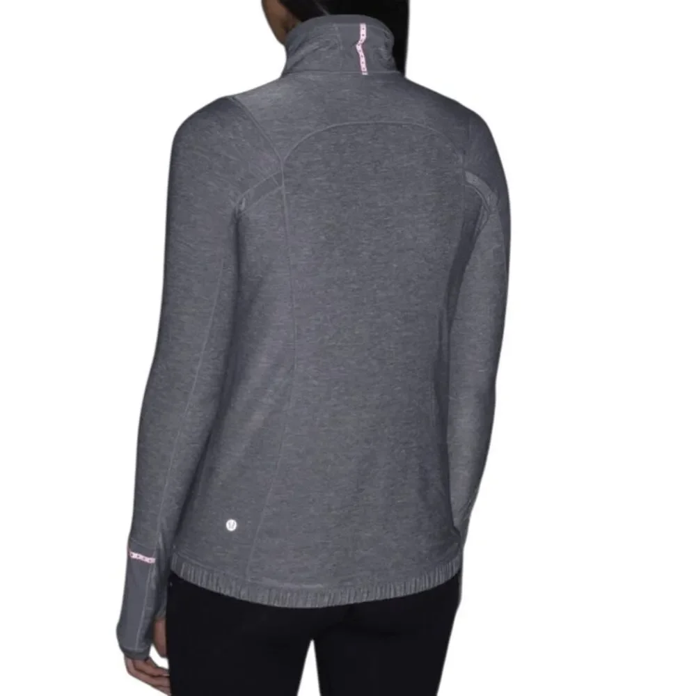 LULULEMON ATHLETICA Pace Pusher 1/2 Zip in Heathered Slate/Slate Size 10